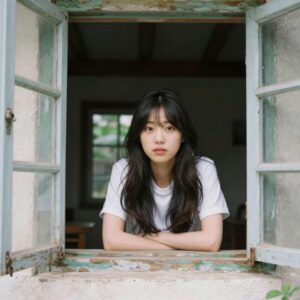 러브버그가 베란다 창문에 붙어 있는 모습