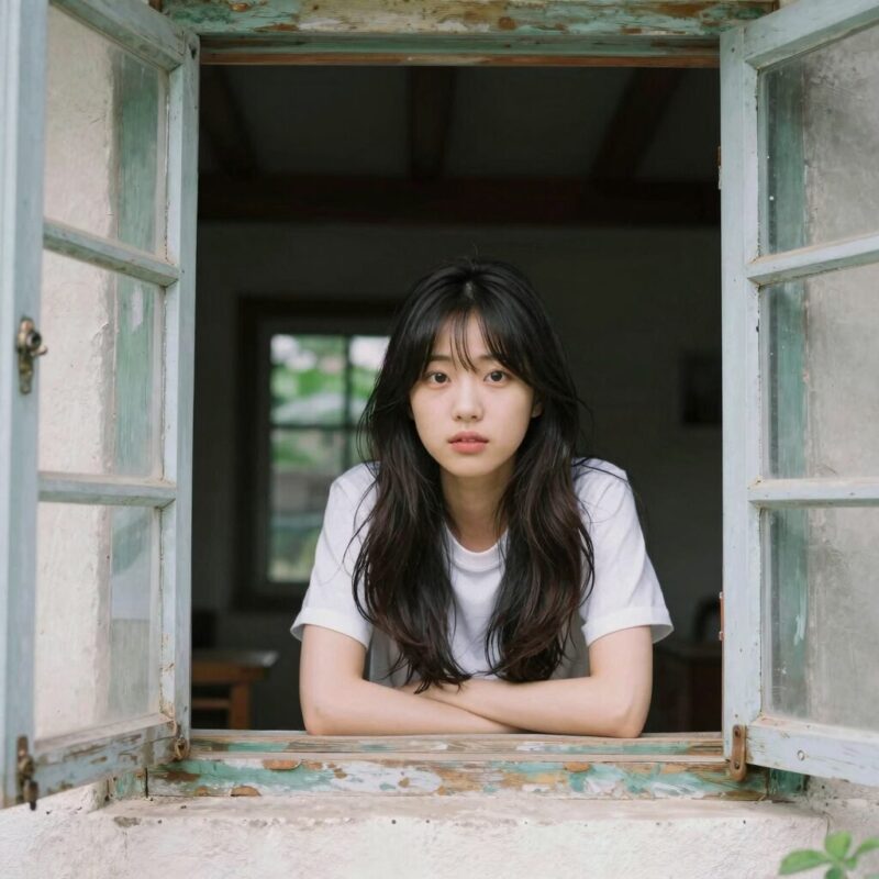 러브버그가 베란다 창문에 붙어 있는 모습