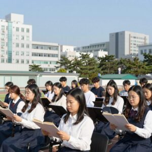 맥추감사절 예배에서 찬양대가 찬양하는 모습