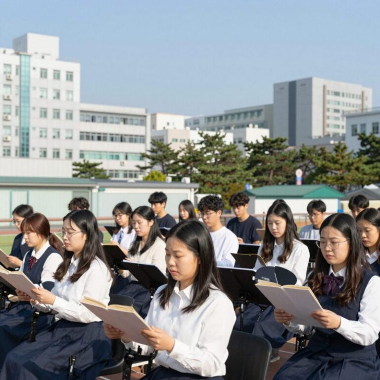 맥추감사절 예배에서 찬양대가 찬양하는 모습