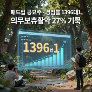매드업 공모주 수요예측 경쟁률 1396대1, 의무보유확약 27% 기록