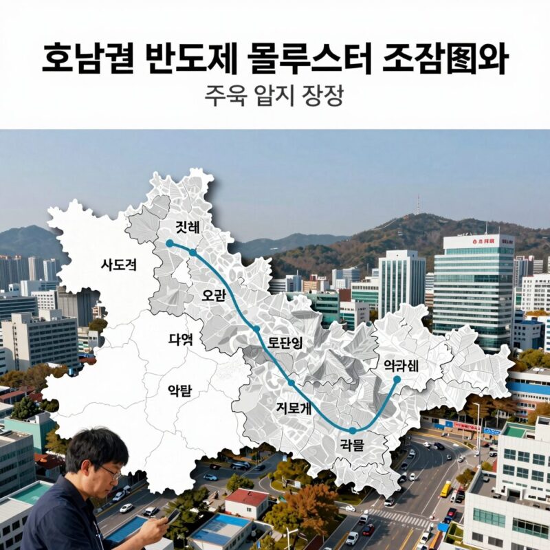 호남권 반도체 클러스터 조감도와 주요 입지 장점 설명