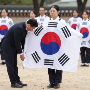 현충일 태극기 게양 모습과 추모 분위기