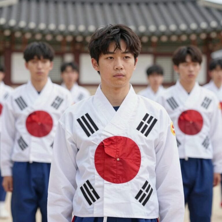 현충일 태극기 조기 게양 모습