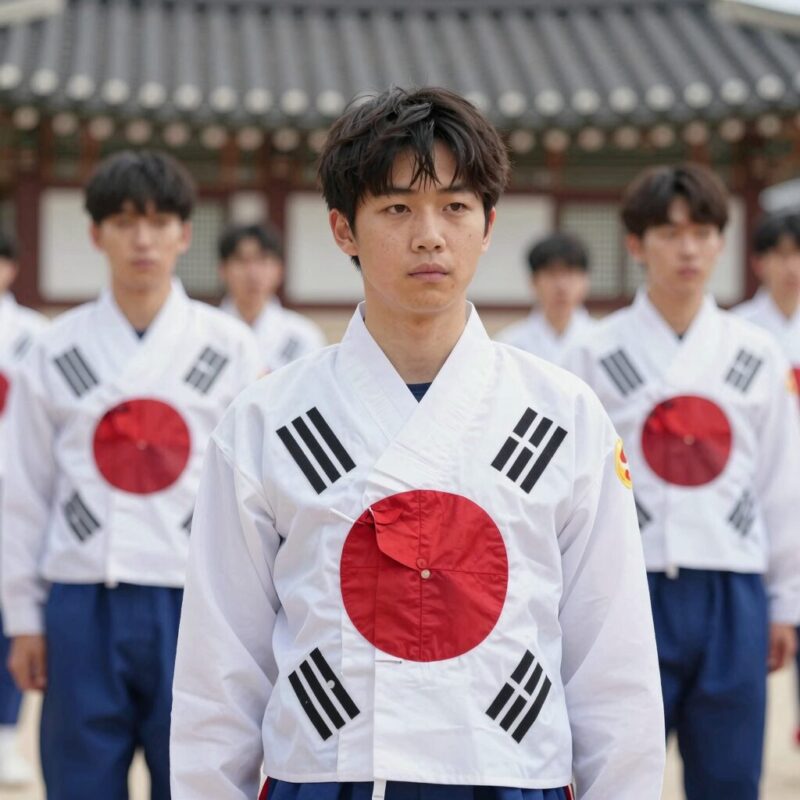 현충일 태극기 조기 게양 모습