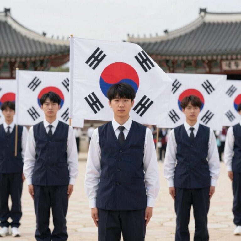 현충일 태극기 조기 게양 방법 예시