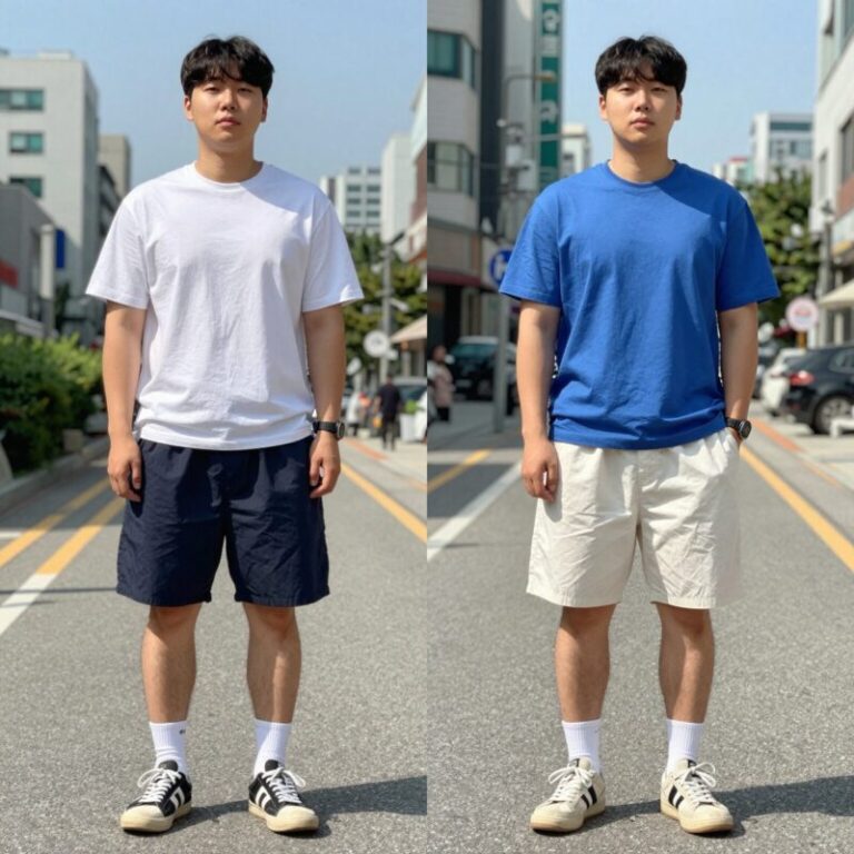 탑텐과 헨리코튼 젝시믹스 남성반바지 비교 사진 여름 필수템