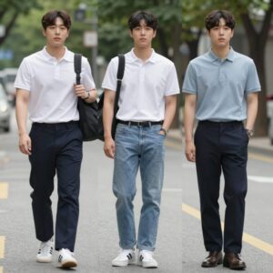 남자 반팔 와이셔츠 다양한 코디 예시 출근룩 데일리룩 데이트룩