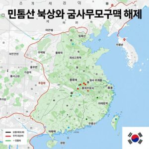 민통선 북상과 군사보호구역 해제 지역을 표시한 지도