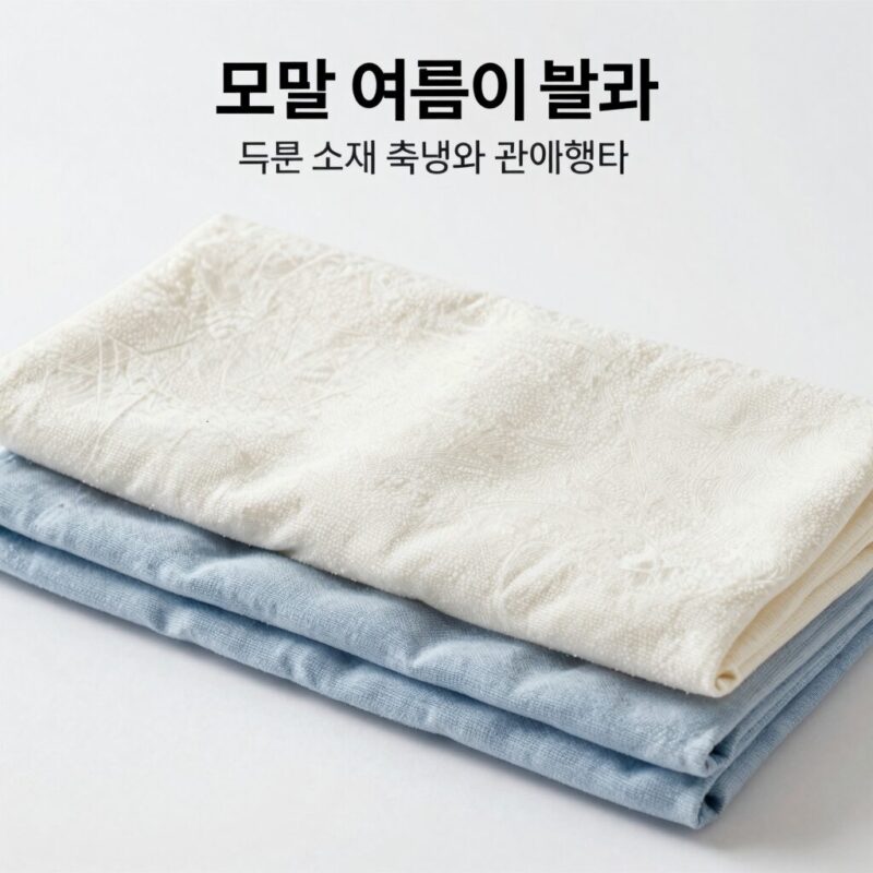 모달여름이불 비교와 관리 1 모달여름이불과 다른 소재의 촉감과 관리법을 비교한 이미지