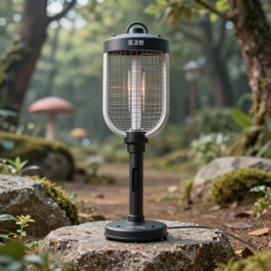 모그원 3300V 충전식 전기모기채 GMR-4000 본체와 거치대