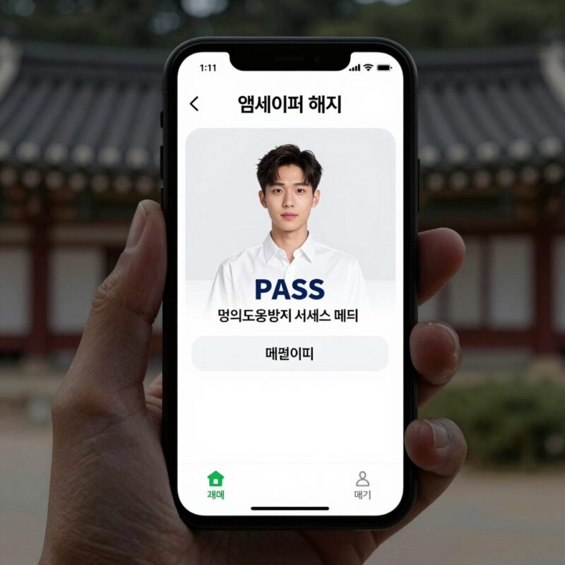 엠세이퍼 해제 방법 개통 제한 풀기 1 엠세이퍼 해제 PASS 앱 화면 명의도용방지서비스 메뉴