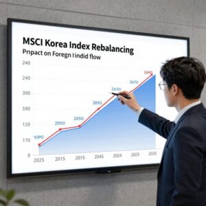 MSCI Korea index rebalancing impact on KOSPI and foreign fund flow chart