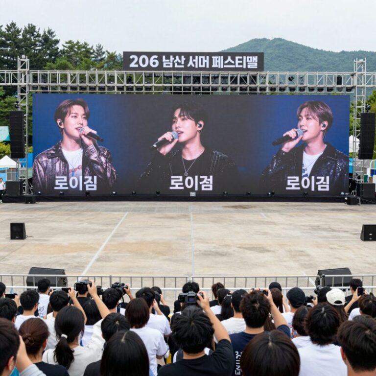 2026 남산 서머 페스티벌 행사장 전경과 로이킴 존박 공연 포스터