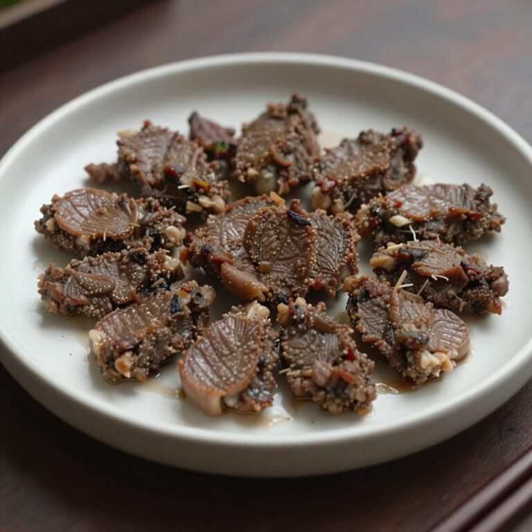 노각무침 완성 접시에 담긴 모습