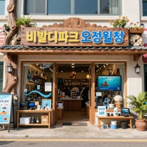 비발디파크 오션월드 렌탈샵 외관 및 대여 용품 사진