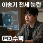 PD수첩 방송 화면 속 이승기 전세 논란 관련 그래픽 이미지