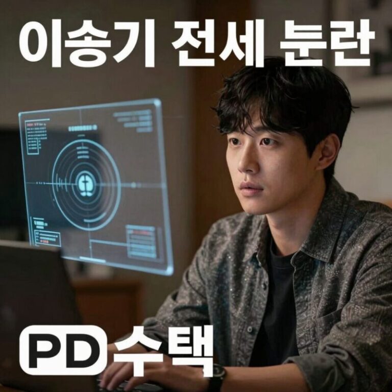 PD수첩 방송 화면 속 이승기 전세 논란 관련 그래픽 이미지