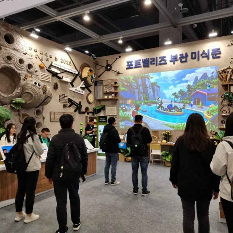 포트빌리지 부산 2026 미식존 부스와 방문객들