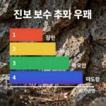 진보 보수 좌파 우파 정치 스펙트럼을 시각화한 그래프 이미지