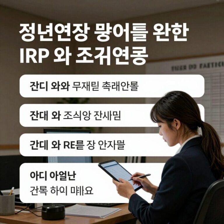 정년연장 준비를 위한 IRP와 조기연금 설명 이미지