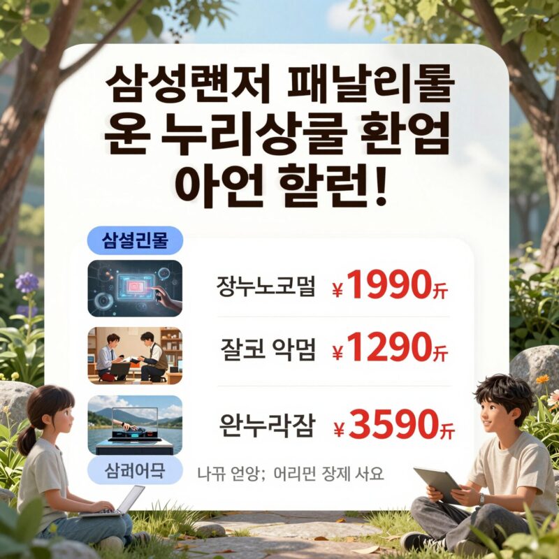 삼성전자 패밀리몰 가입부터 혜택까지 1 삼성전자 패밀리몰 할인과 온누리상품권 환급 혜택을 설명하는 안내 이미지