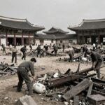 전쟁으로 폐허가 된 서울 시내 모습, 1950년대 초반