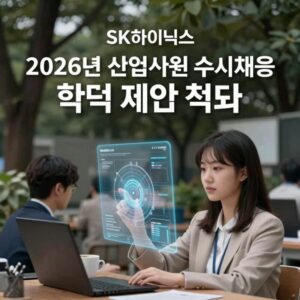 SK하이닉스 2026년 신입사원 수시채용 포스터. 학력 제한 철폐를 강조하는 이미지.