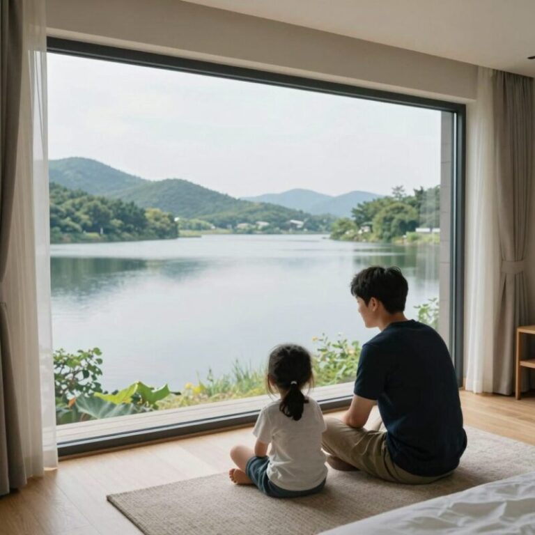 소노캄 경주 패밀리 레이크 객실에서 바라본 보문호수 뷰