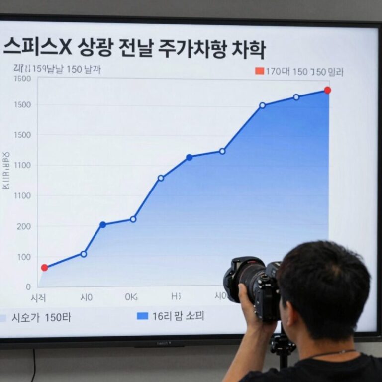 스페이스X 상장 첫날 주가 흐름 차트. 시초가 150달러에서 장중 176달러까지 상승 후 160달러로 마감한 모습