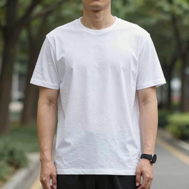 여름 남자 7부 냉감 티셔츠 오버핏 스타일 연출