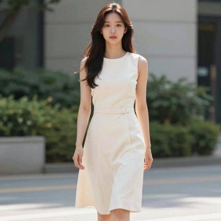 단정한 민소매 정장 원피스 여름 오피스룩 실루엣