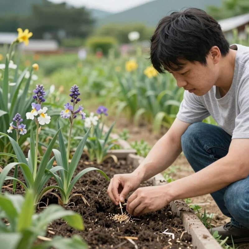 6월 파종 여름 꽃씨앗과 텃밭 작물 씨앗을 심는 모습