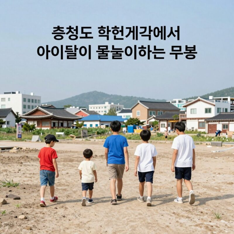 충청도 학현계곡에서 아이들이 물놀이하는 모습