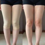 무릎 위 5cm 반바지와 너무 짧은 반바지 비교 이미지로 체형 커버 차이를 보여줌