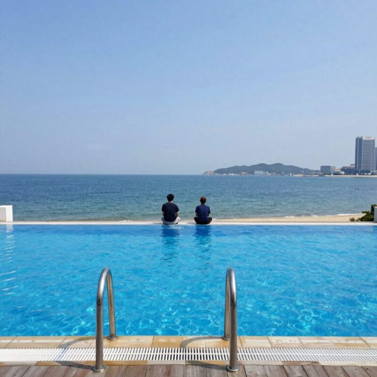 태안 풀빌라 오션뷰 프라이빗 수영장 전경