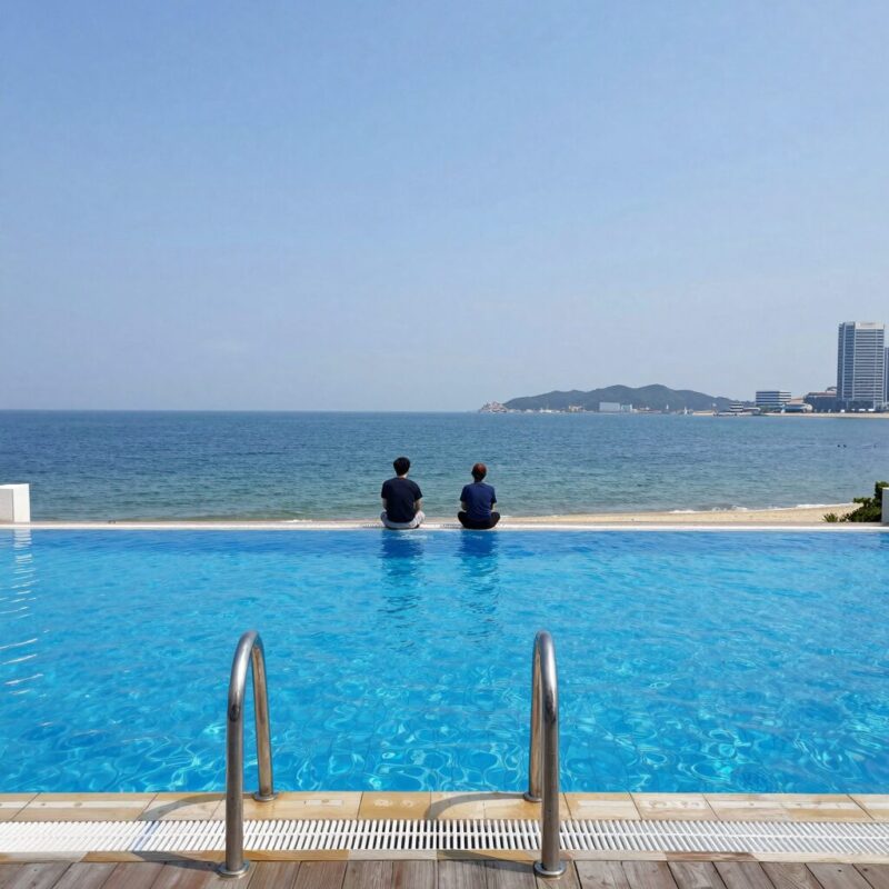 태안 풀빌라 오션뷰 프라이빗 수영장 전경