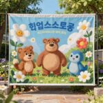 지디 토이스토리 성수 팝업 핵심 정보 THE FIRST FAN 협업 컬렉션 배너 이미지. 토이스토리 캐릭터에 피스마이너스원 데이지 모티프가 더해진 아트워크.
