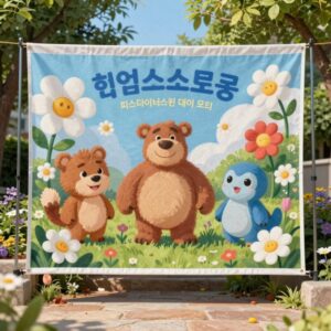 THE FIRST FAN 협업 컬렉션 배너 이미지. 토이스토리 캐릭터에 피스마이너스원 데이지 모티프가 더해진 아트워크.