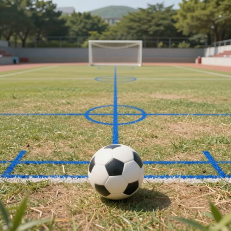 토스 앱에서 축구공을 파란 선 안에 맞추는 미니게임 화면