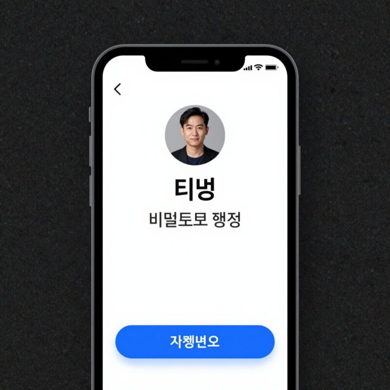 티빙 앱에서 비밀번호 변경 화면