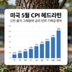 미국 5월 CPI 헤드라인 및 근원 물가 그래프와 금리 인하 기대감 변화