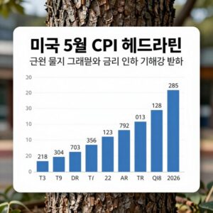 미국 5월 CPI 헤드라인 및 근원 물가 그래프와 금리 인하 기대감 변화