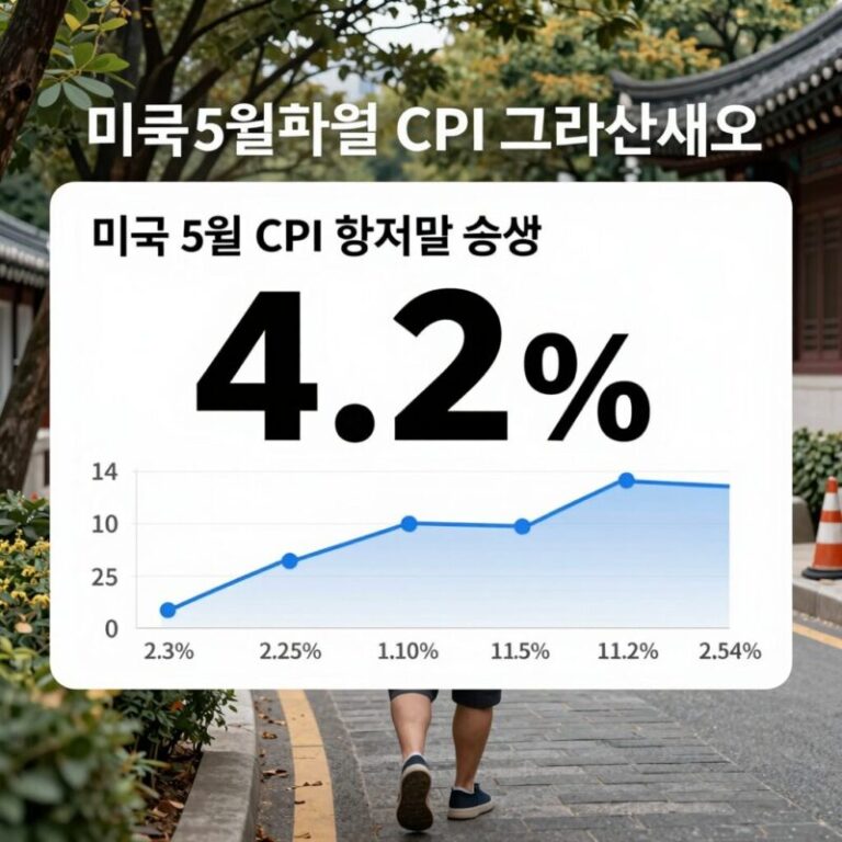 미국 5월 CPI 4.2% 상승 그래프와 주요 항목별 기여도