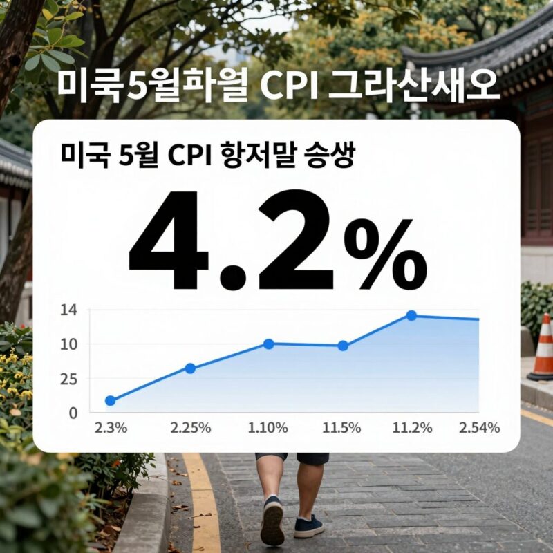 미국 5월 CPI 4.2% 상승 그래프와 주요 항목별 기여도