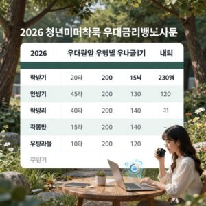 2026 청년미래적금 은행별 우대금리 비교 표