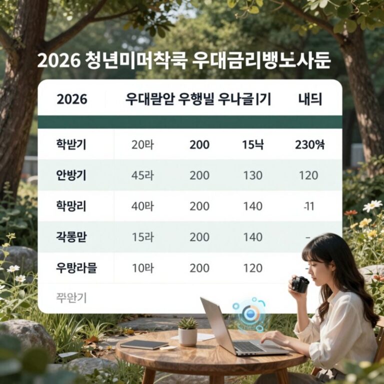 2026 청년미래적금 은행별 우대금리 비교 표