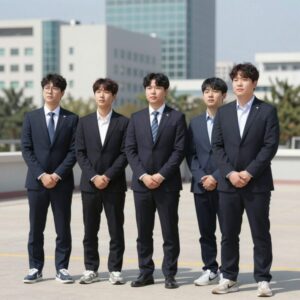 최준용이 미국 G리그 도전을 위해 라스베이거스로 떠나기 전 기자회견에서 포즈를 취하는 모습