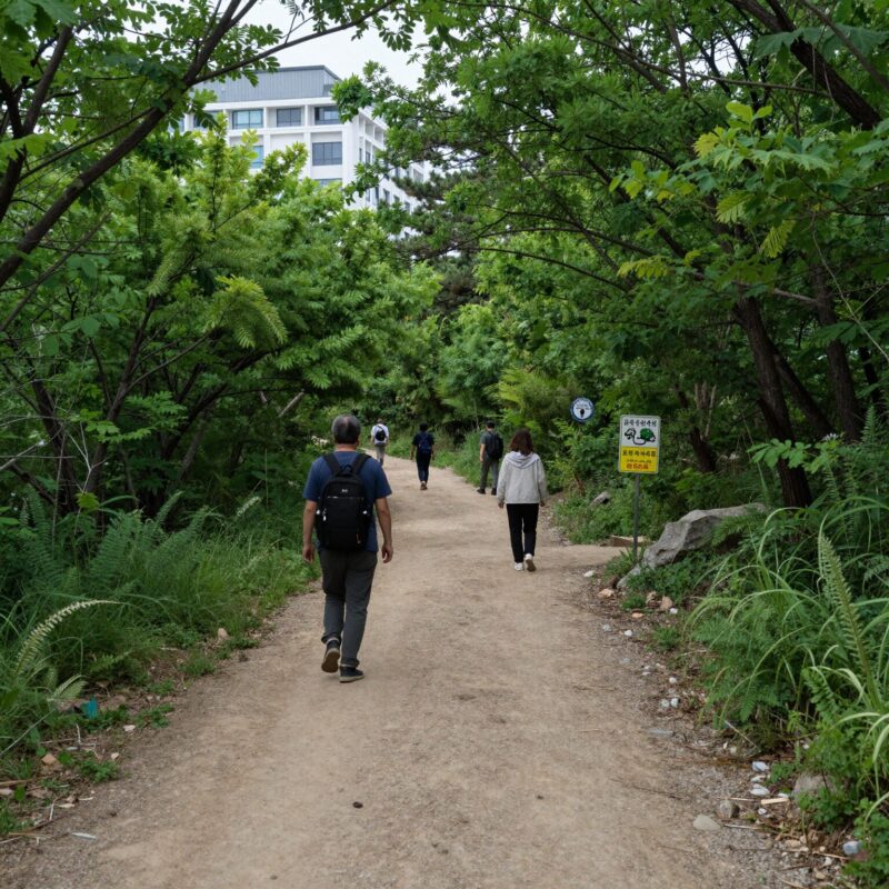 가지산 여대생 살인사건 현장 인근 등산로 전경. 조용한 숲길이 펼쳐져 있다.