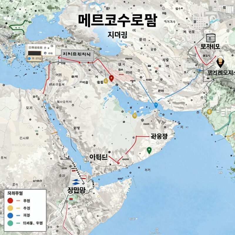 메르코수르 회원국 지도와 무역 흐름을 나타낸 인포그래픽